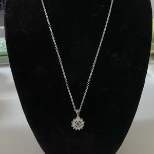 Diamond and Sapphire Pendant Necklace